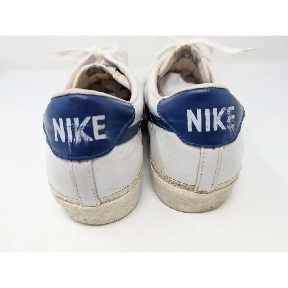 Vintage Nike Leather Bruin Leather White Blue Shoes Korea Men's Size 13